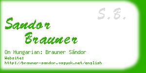 sandor brauner business card